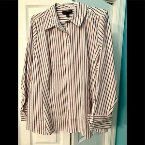 Lane Bryant Striped Button Down Top sz 18/20 NWOT